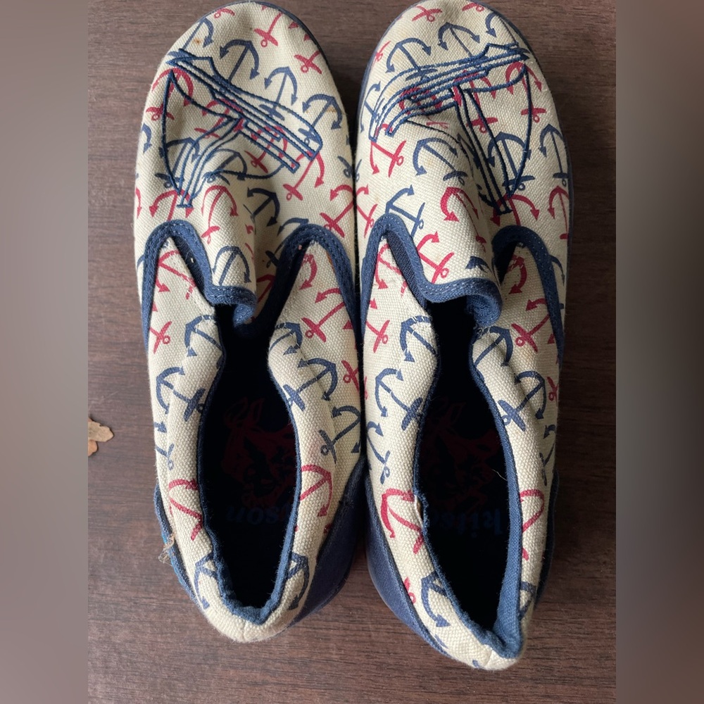 Kitson nautical canvas slip on